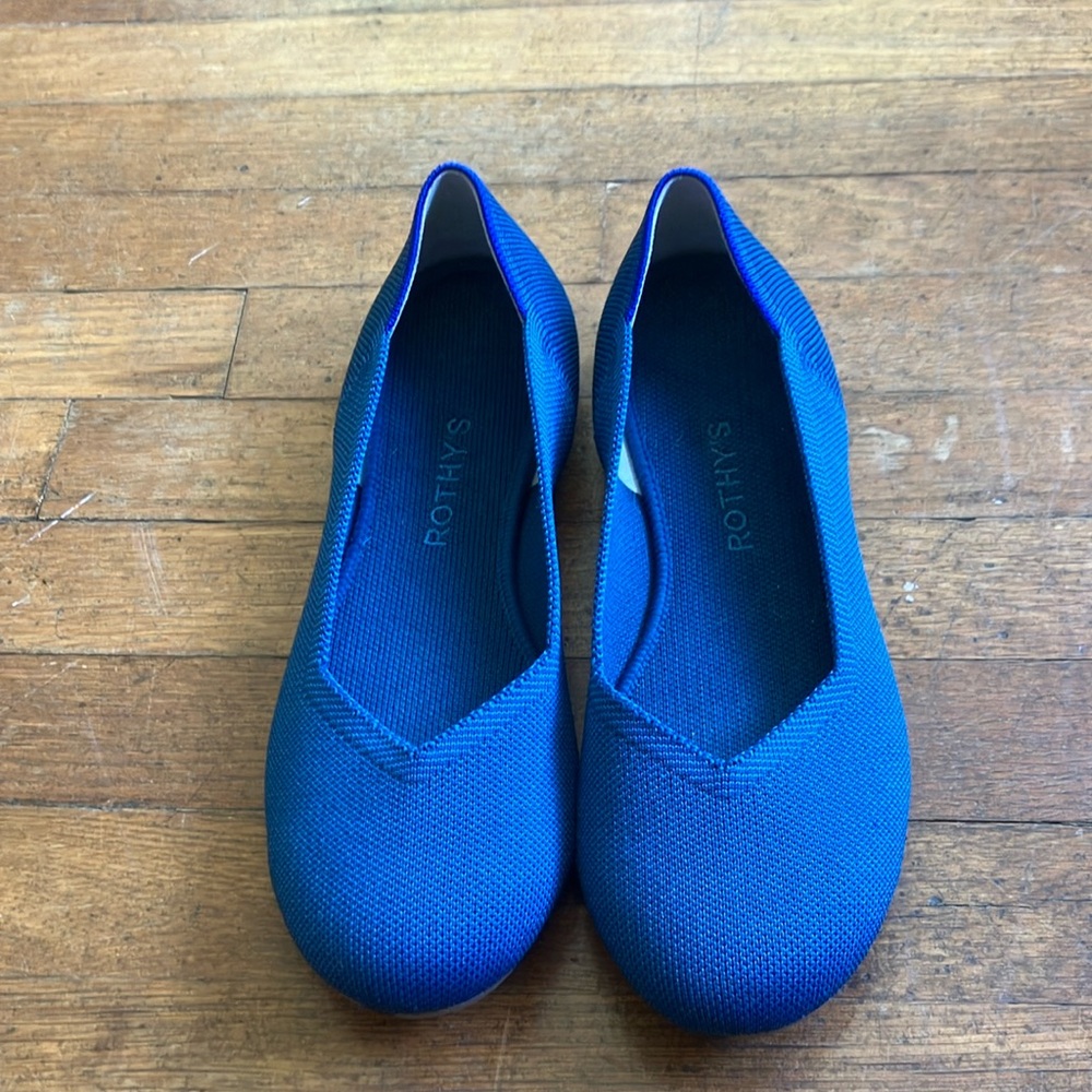 Rothy's teal blue flats size 8.5 or 8 1/2